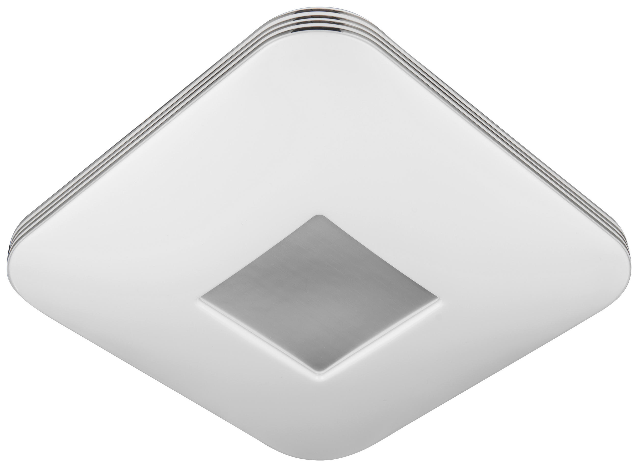 LED-DECKENLEUCHTE 21,6 W    33/33/8 cm  - Chromfarben/Weiss, Basics, Kunststoff/Metall (33/33/8cm) - Novel