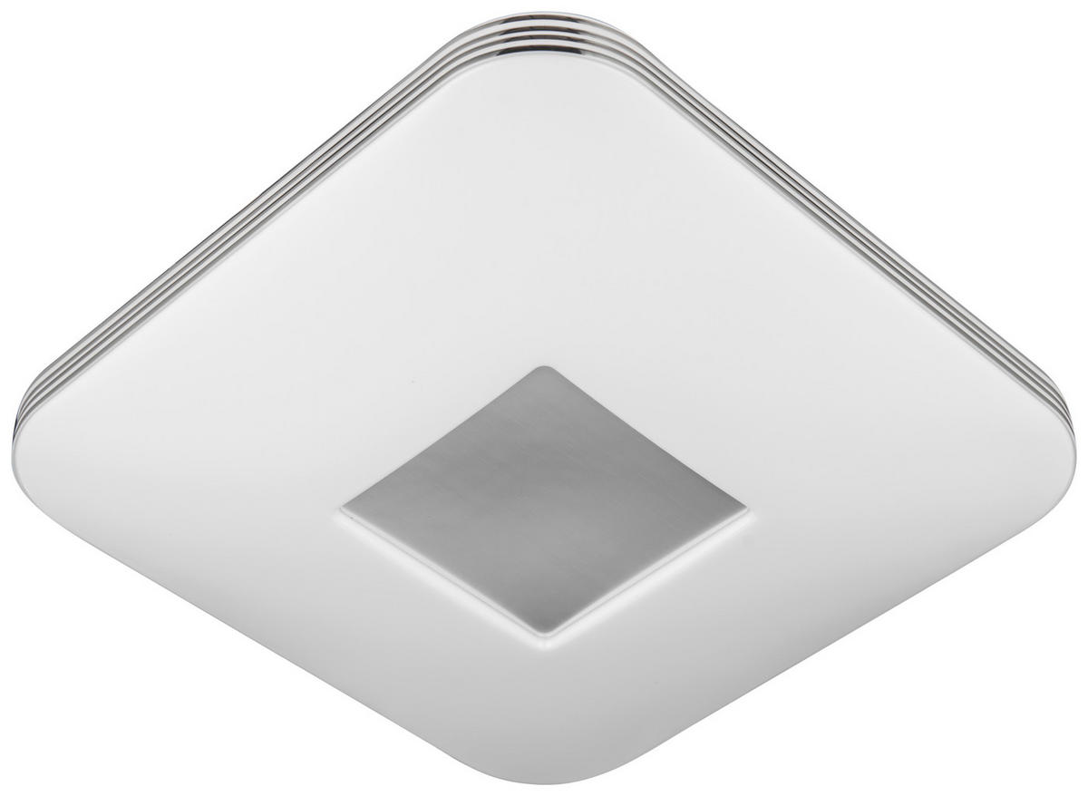 Plafonieră Cu Led - alb/culoare crom, Basics, plastic/metal (33/33/8cm) - Novel