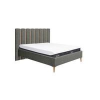 POLSTERBETT 180/200 cm,  in Grau, gepolstertes Kopfteil,  - Eichefarben/Grau, Design, Holz/Textil (180/200cm) - Tempur