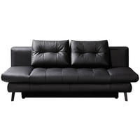 SCHLAFSOFA Liane Schwarz Echtleder  - Schwarz, Design, Leder/Metall (209/94/94cm) - Novel