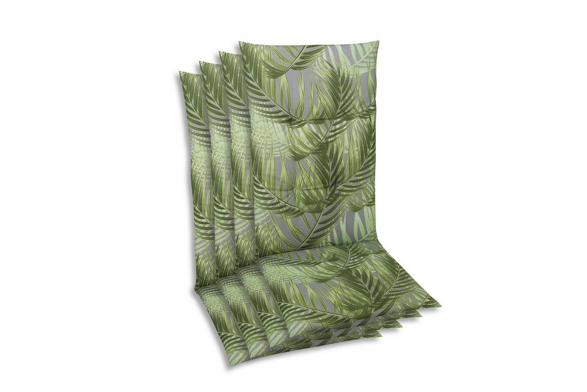 SESSELAUFLAGENSET Blätter  - Grau/Grün, KONVENTIONELL, Textil (48/5/118cm)