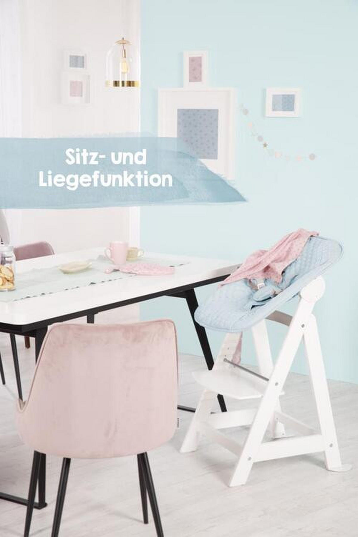 HOCHSTUHL roba Style Born Up Weiß, Hellblau  - Weiß/Hellblau, Basics, Holzwerkstoff/Textil (52/94/66,5cm) - Roba
