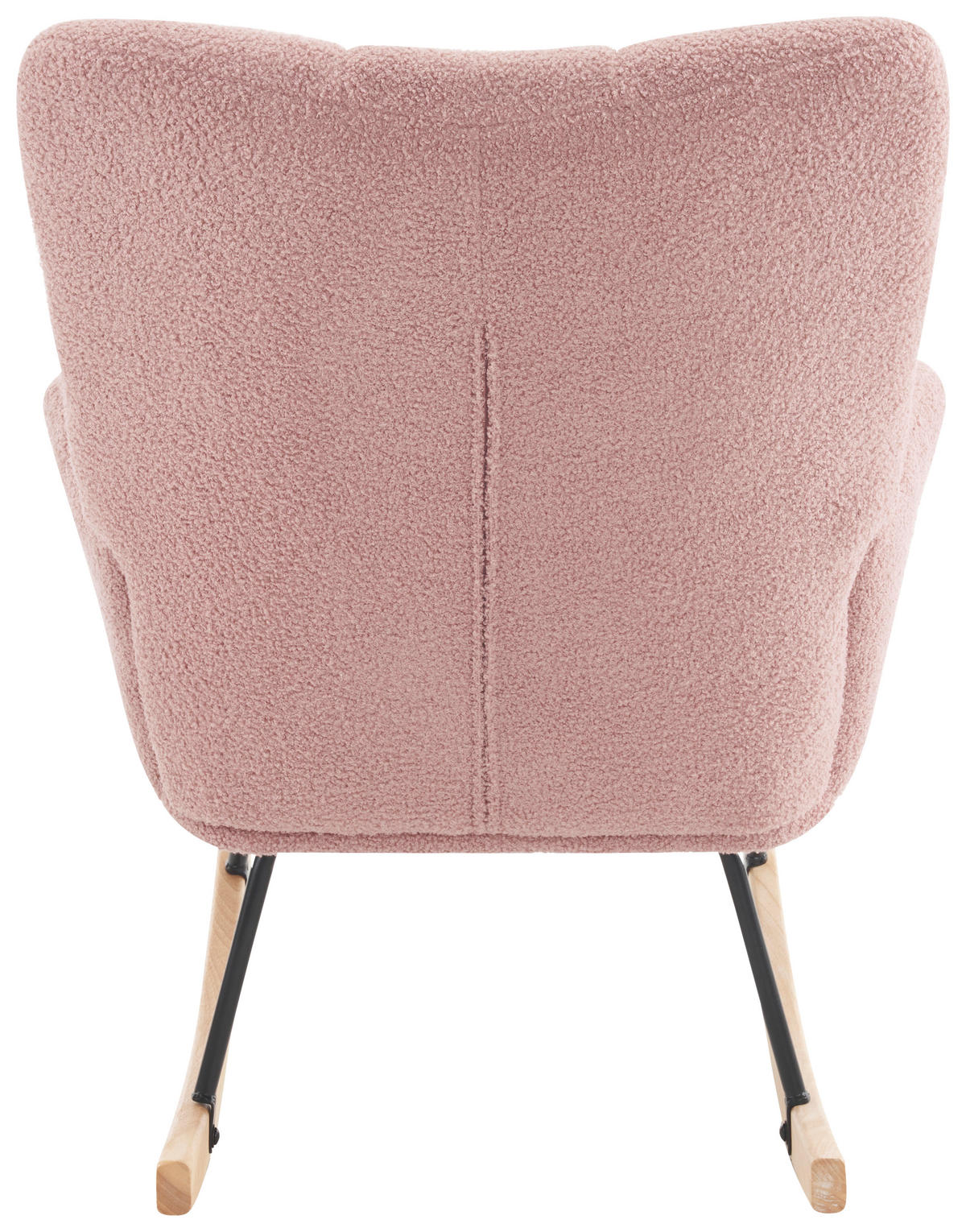 SCHAUKELSTUHL in Bouclé Rosa  - Ecru/Schwarz, MODERN, Holz/Textil (67/85cm) - P & B