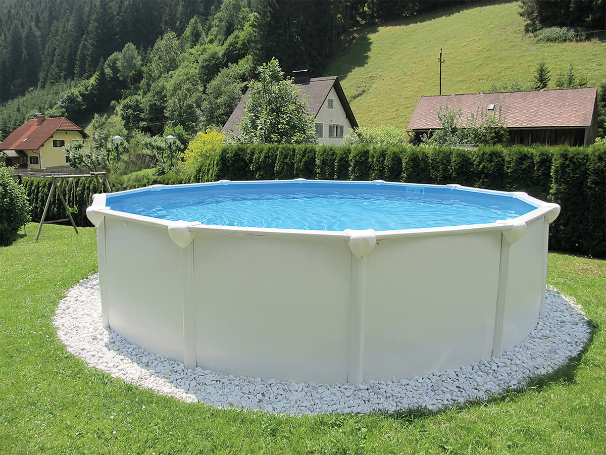 POOL-SET 01750 STEELY SUPREME 3,6 X 1,3 360/132 cm  - Blau/Weiß, MODERN, Kunststoff/Metall (360/132cm)