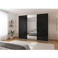 SCHWEBETÜRENSCHRANK 301/223/68 cm 3-türig Schwarz, Weiß  - Schwarz/Weiß, KONVENTIONELL, Glas/Holzwerkstoff (301/223/68cm) - Novel