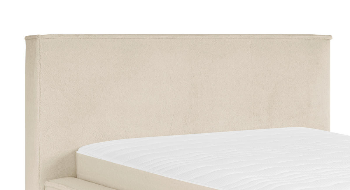 KONTINENTALSÄNG 140/200 cm  i beige  - beige/svart, Klassisk, trä/textil (140/200cm) - Visionight