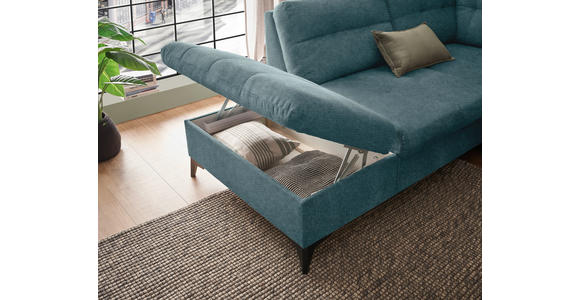 WOHNLANDSCHAFT Blau Webstoff  - Blau/Schwarz, KONVENTIONELL, Kunststoff/Textil (218/324/170cm) - Carryhome