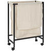 WÄSCHEKORB - Beige/Schwarz, MODERN, Textil/Metall (56/78/29cm) - PBJ