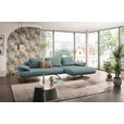 ECKSOFA  in Chenille Blau Rückenkissen, Armlehnenkissen  334/168 cm  - Blau/Schwarz, Design, Textil/Metall (334/168cm) - Dieter Knoll