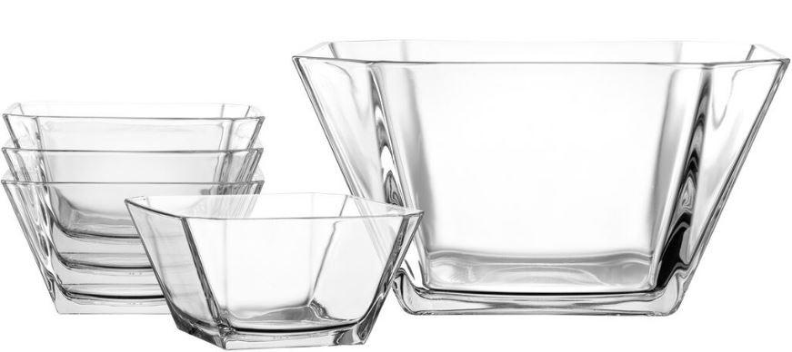 SERVIERSCHALENSET   - Klar, Glas (22/16,8/22cm) - Leonardo