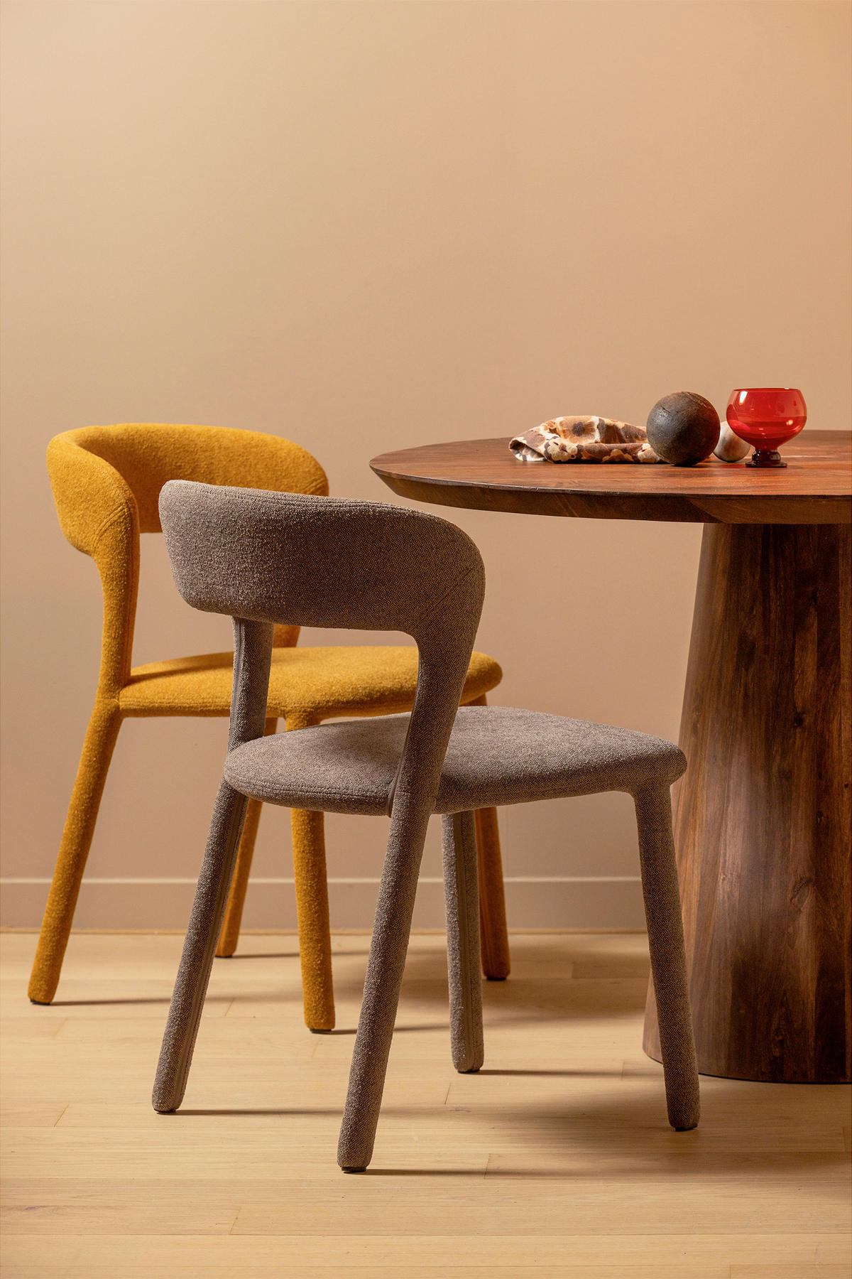 STUHL-SET 2 Stück  in Webstoff  - Taupe, MODERN, Textil (51/76/56cm) - Livetastic