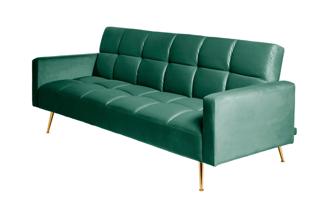 SCHLAFSOFA Grün, Opal  - Goldfarben/Opal, MODERN, Holz/Textil (213/84/84cm) - Livetastic