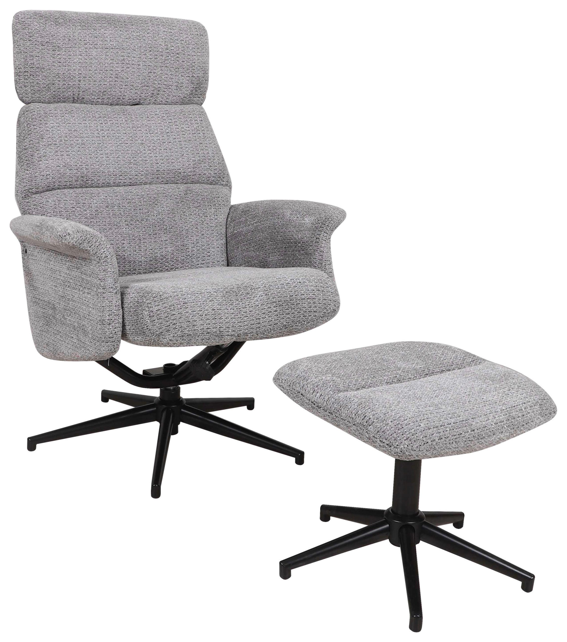 RELAXSESSELSET Webstoff    - Schwarz/Grau, Design, Textil/Metall (74/106-96/72-101cm) - Carryhome