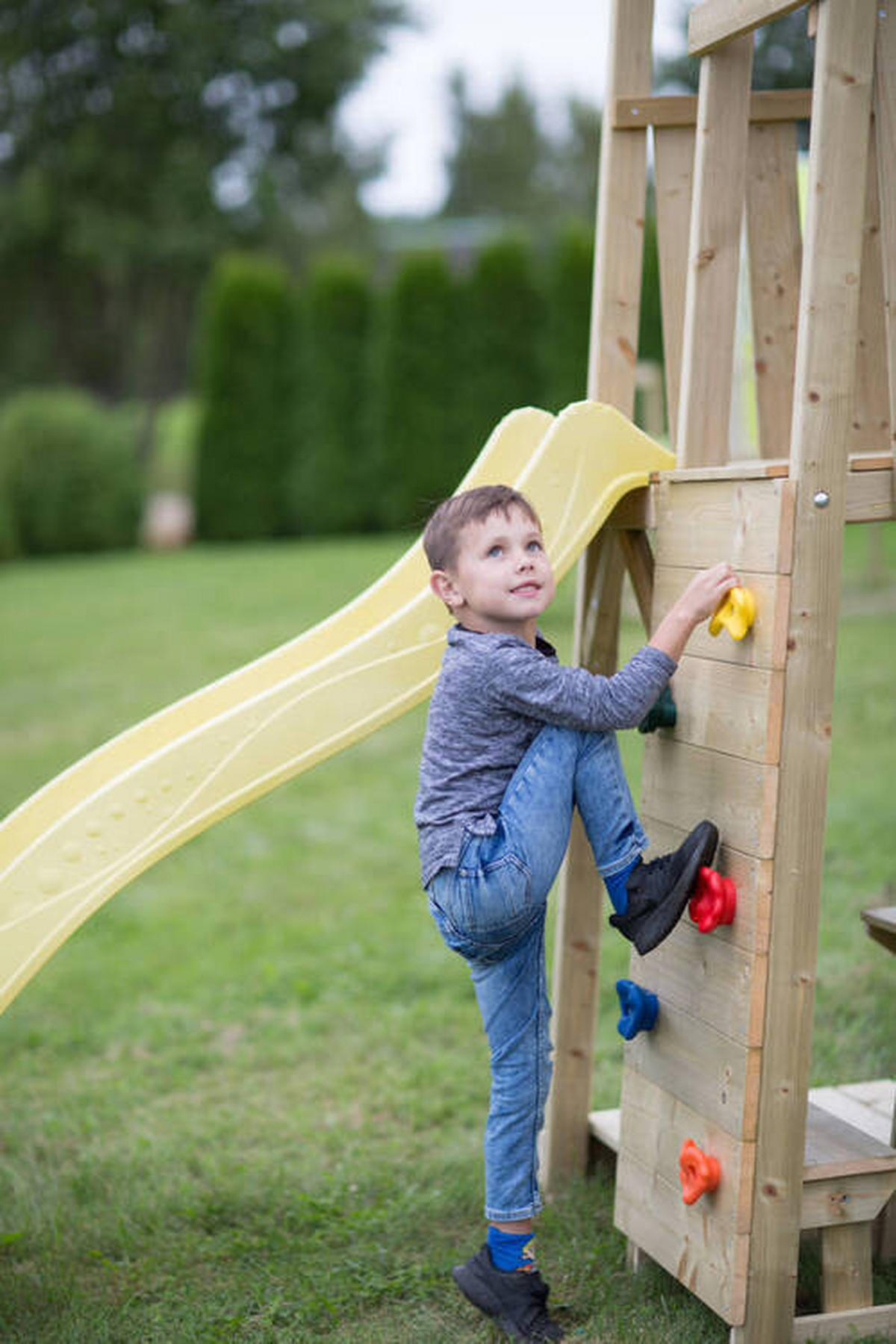 SPIELTURM 340/270/280 cm  - Gelb/Naturfarben, KONVENTIONELL, Holz (340/270/280cm) - Ambia Garden