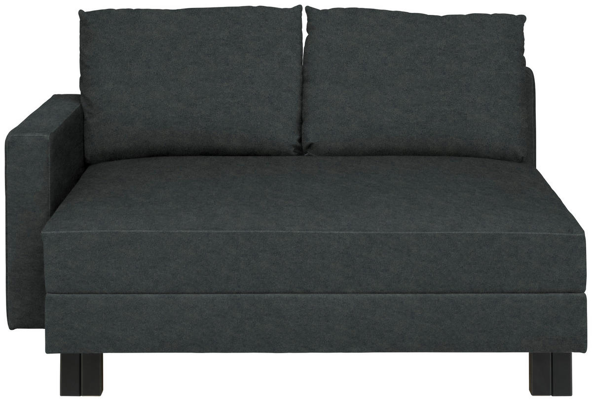 LIEGE  in Velours Anthrazit  - Eiche dunkel/Anthrazit, MODERN, Holz/Textil (137/72/155cm) - Joka