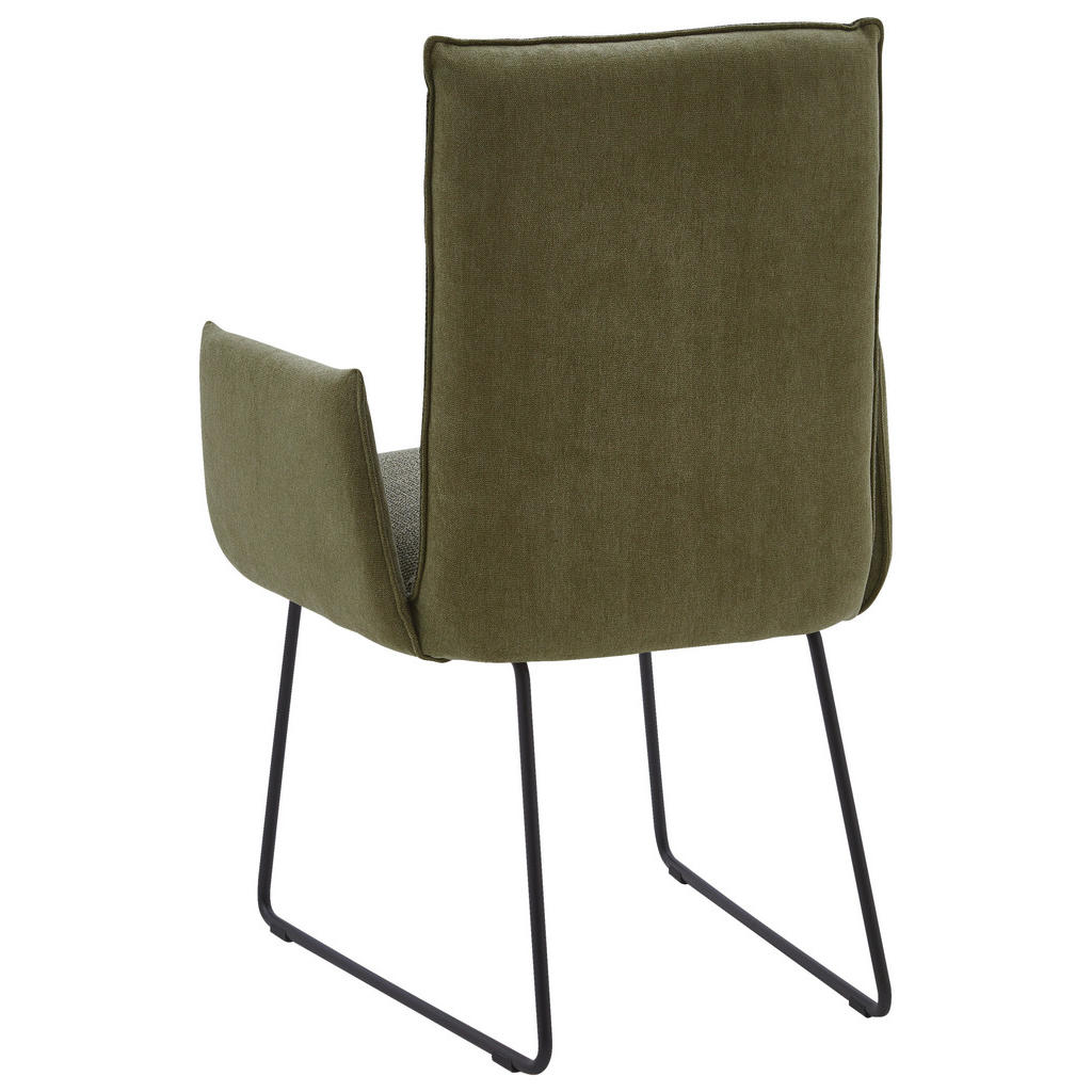 Thumbnail - Dieter Knoll Armlehnstuhl, Grün, Schwarz, Metall, Textil, Kufe, 59x93x59 cm, Beinauswahl, Lederauswahl, Stoffauswahl, Ty...