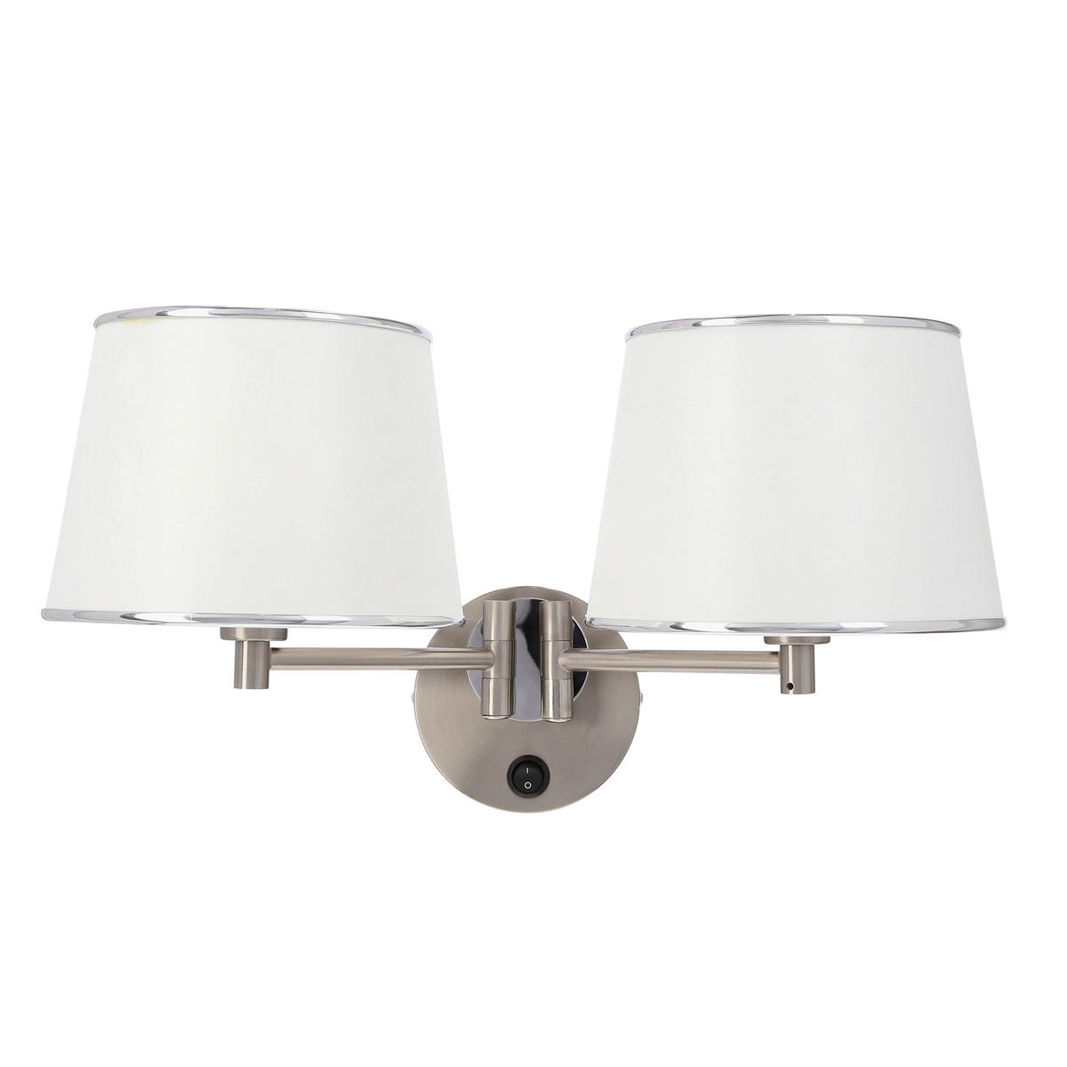 WANDLEUCHTE 48/25/25 cm   - Chromfarben, KONVENTIONELL, Kunststoff/Metall (48/25/25cm)