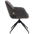 ARMLEHNSTUHL  Sitzfläche 360° drehbar, automatische Rückholfunktion Leinenoptik  Anthrazit, Schwarz  - Anthrazit/Schwarz, Design, Textil/Metall (62/85/64cm) - Novel