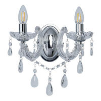 VÄGGLAMPA Marie Therese 32/20 cm   - kromfärg, Basics, metall/glas (32/20cm)