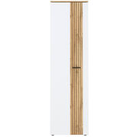 DULAP PENTRU HOL 57/202/38 cm  - alb/culoare lemn stejar, Basics, plastic/material pe bază de lemn (57/202/38cm) - Xora