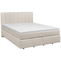 BOXSPRINGBETT 180/200 cm,  in Creme, H2 + H3 = mittel + fest  - Creme, KONVENTIONELL, Kunststoff/Textil (180/200cm) - Voleo