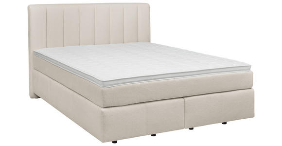 BOXSPRINGBETT 180/200 cm,  in Creme, H2 + H3 = mittel + fest  - Creme, KONVENTIONELL, Kunststoff/Textil (180/200cm) - Voleo