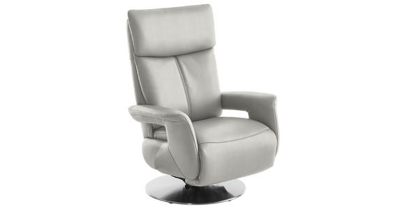 RELAXSESSEL in Leder Weiß - Edelstahlfarben/Weiß, Design, Leder/Metall (78/112/85cm) - Cantus