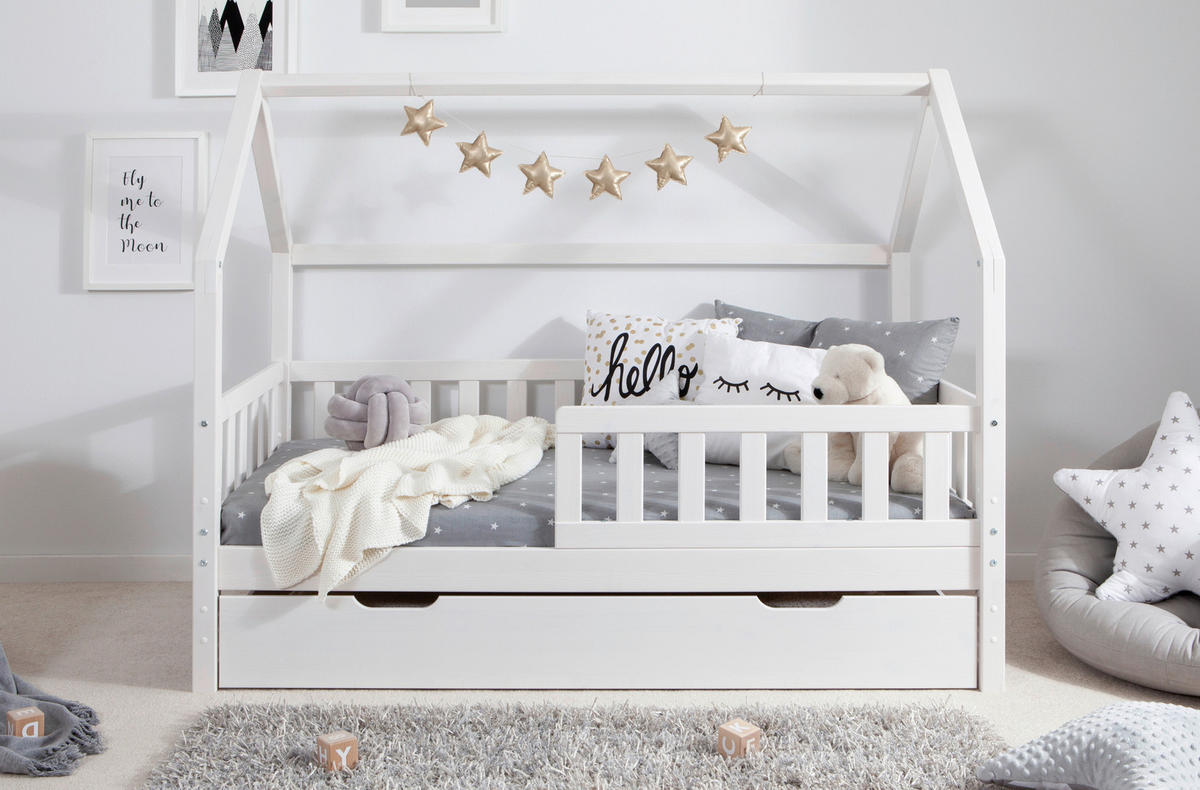 HAUSBETT 80/160 cm Weiss  - Weiss, Modern, Holz (80/160cm) - MID.YOU