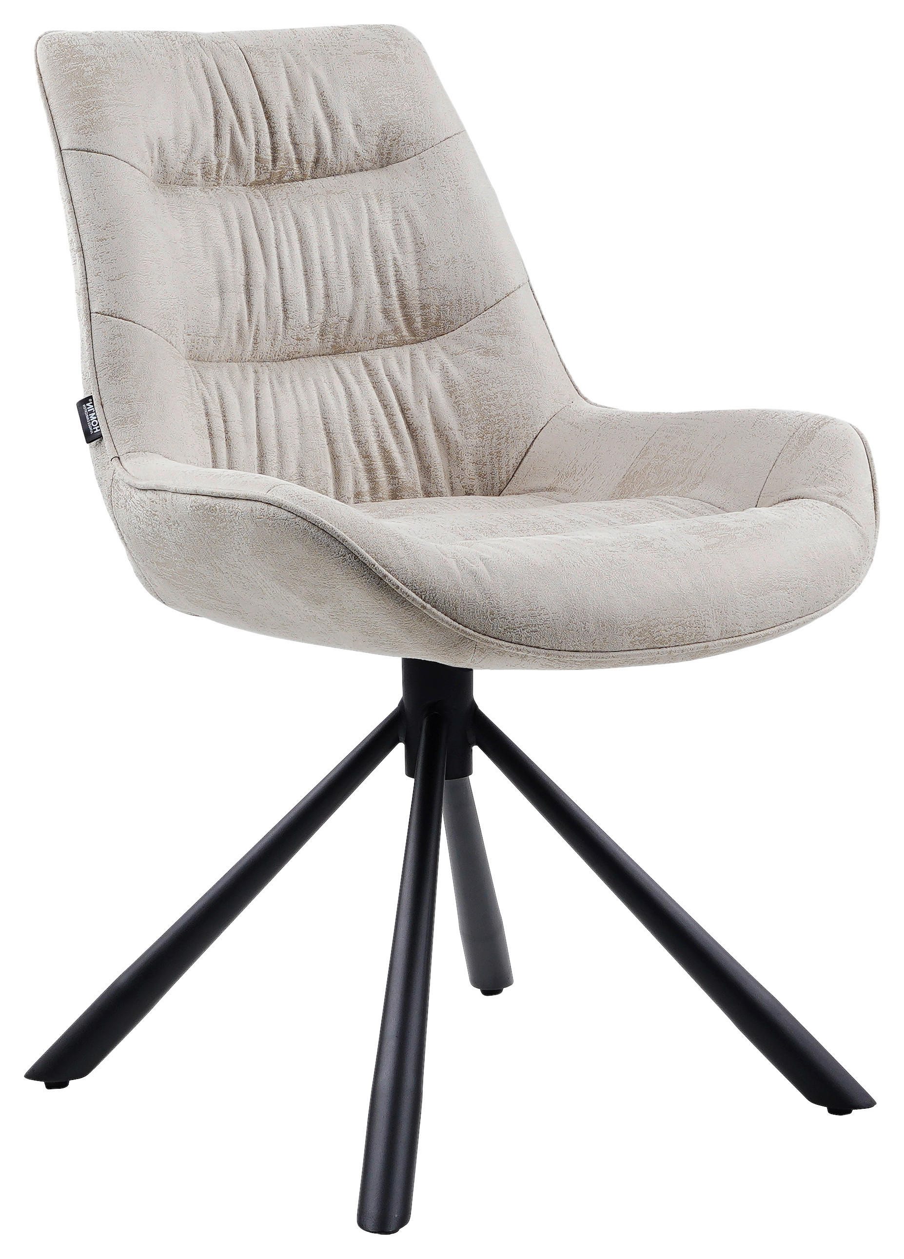 STUHL - Beige/Schwarz, Design, Textil/Metall (57/84/63cm) - Hom`in