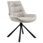 STUHL - Beige/Schwarz, Design, Textil/Metall (57/84/63cm) - Hom`in