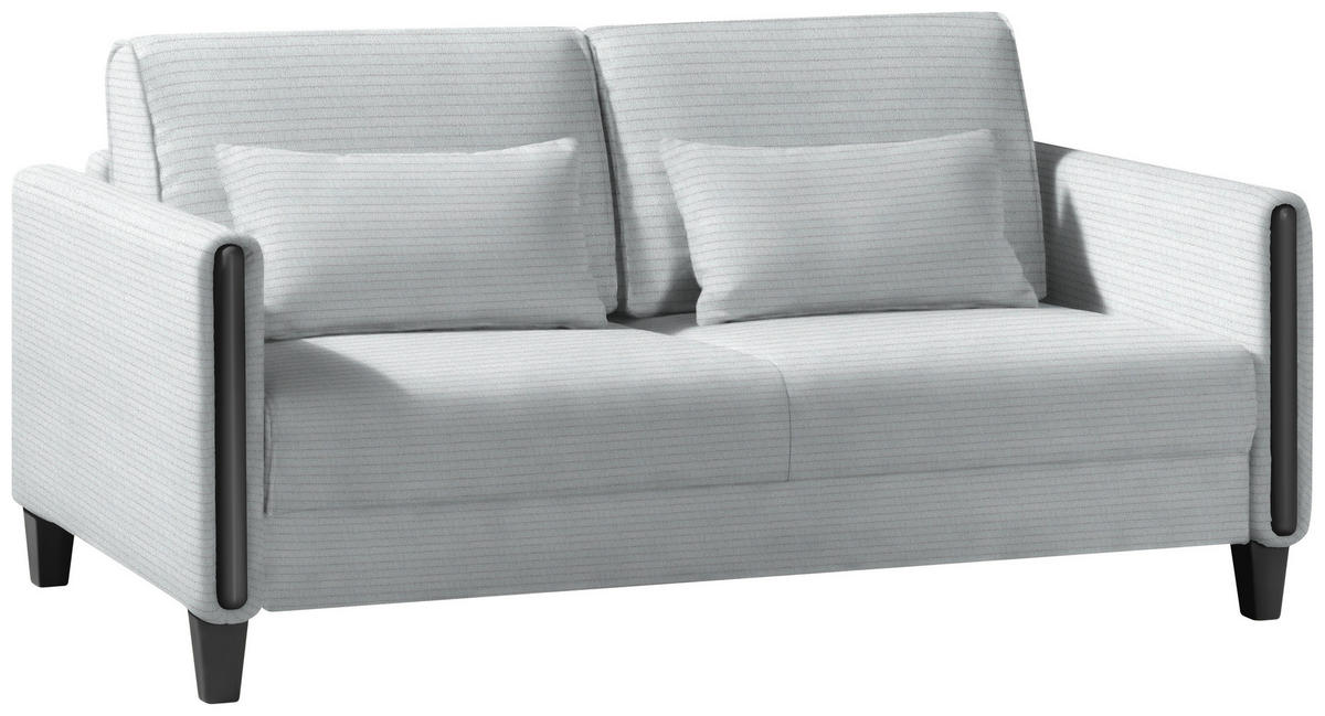 SCHLAFSOFA in Holz, Textil Schwarz, Hellgrau  - Hellgrau/Schwarz, Design, Holz/Textil (174/88/104cm) - Niels Andersson