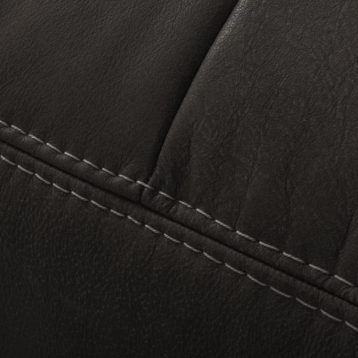 2-SITZER-SOFA  in Echtleder Dunkelgrau   - Dunkelgrau/Beige, Design, Leder/Kunststoff (240/85/123cm) - Livetastic