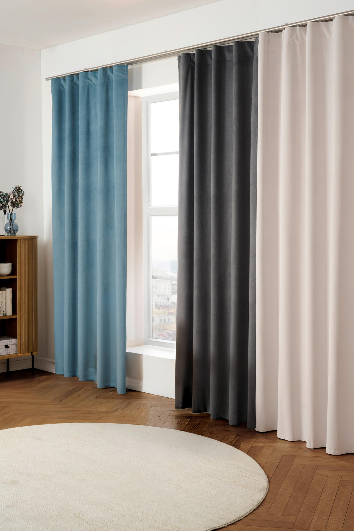 KONČANA ZAVESA  pol prosojno  140/245 cm   - krem barve, Konvencionalno, tekstil (140/245cm) - Esposa