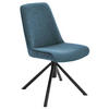 STUHL drehbar  in Eisen Flachgewebe Metall, Textil  - Petrol/Schwarz, Design, Textil/Metall (49/88/64cm) - Novel