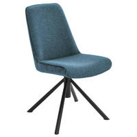 STUHL drehbar Flachgewebe Schwarz, Petrol  - Petrol/Schwarz, Design, Textil/Metall (49/88/64cm) - Novel