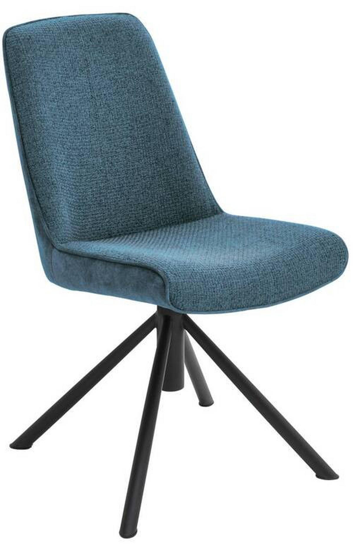 STUHL drehbar Flachgewebe Schwarz, Petrol  - Petrol/Schwarz, Design, Textil/Metall (49/88/64cm) - Novel