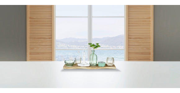 DEKOVASE  - Multicolor, LIFESTYLE, Glas/Holz (50/12,5/19,5cm) - Ambia Home