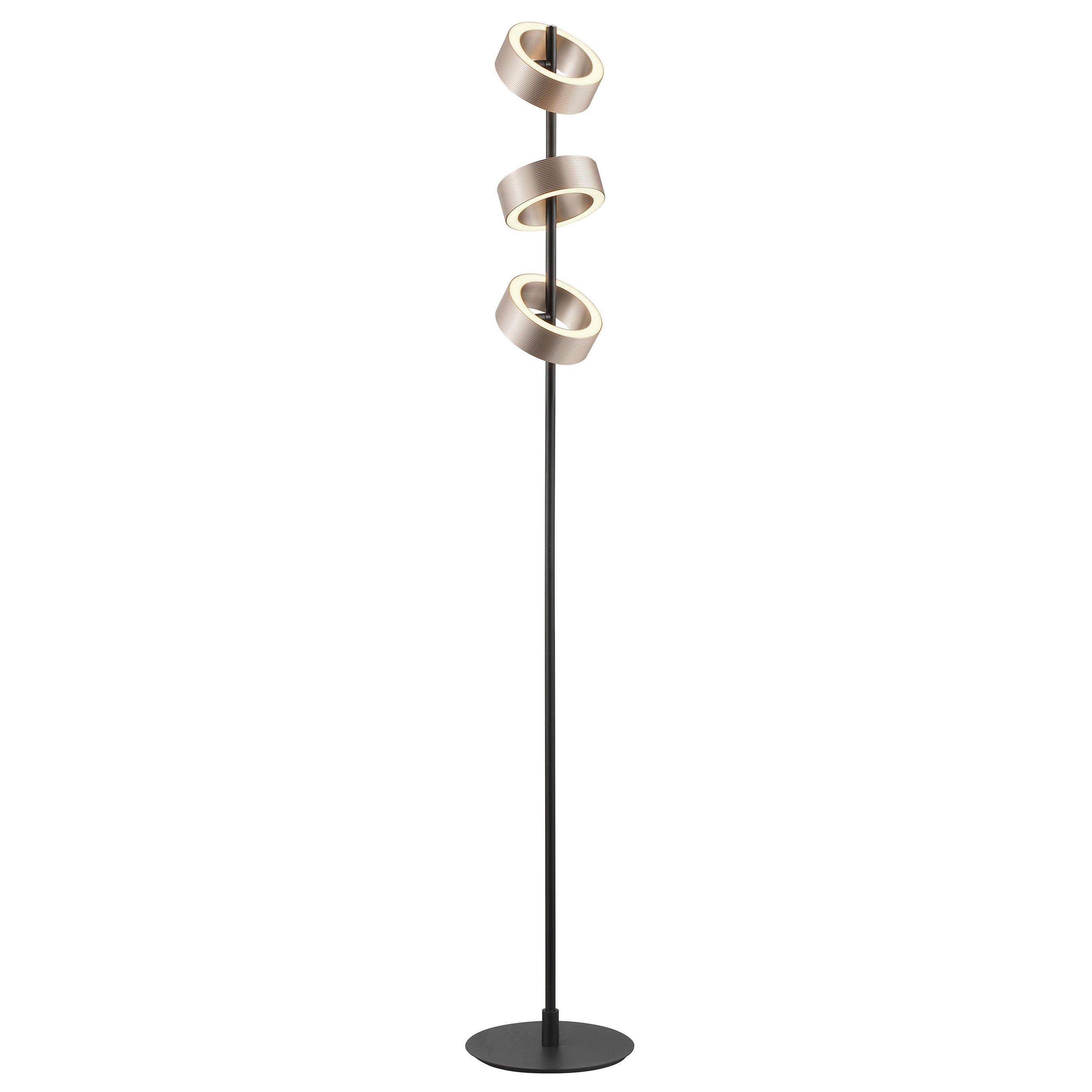 LED-STEHLEUCHTE - Schwarz/Braun, Design, Kunststoff/Metall (15/150cm) - Brilliant