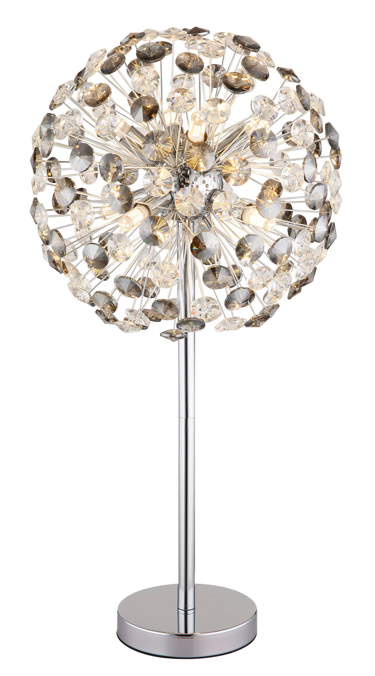 KRISTALL-TISCHLEUCHTE 35/65 cm   - Klar/Chromfarben, LIFESTYLE, Glas/Kunststoff (35/65cm) - Globo