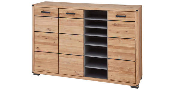 SCHUHSCHRANK 160/107/41 cm - Graphitfarben/Eiche Artisan, Natur, Holz/Holzwerkstoff (160/107/41cm) - Linea Natura