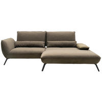 ECKSOFA Olivgrün Flachgewebe  - Schwarz/Olivgrün, Design, Textil/Metall (273/191cm) - Moderano