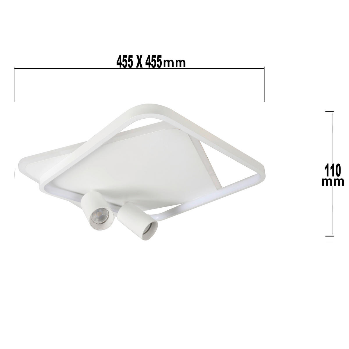LED-DECKENLEUCHTE Parma  11/45.5/45.5 cm  - Weiß, Design, Metall (11/45.5/45.5cm)