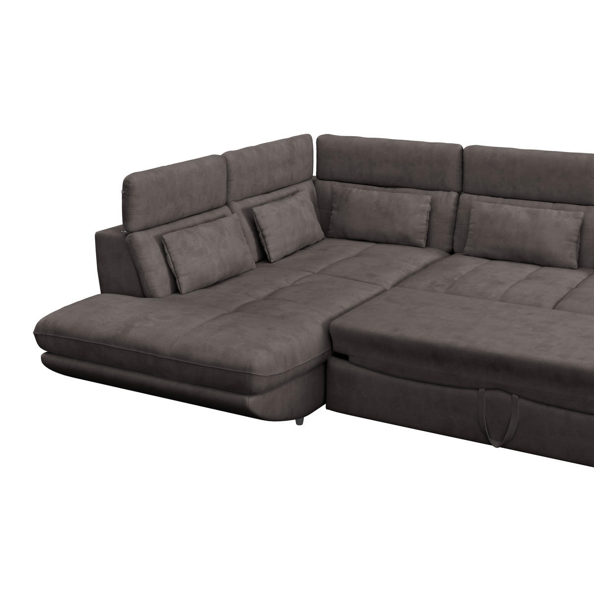 WOHNLANDSCHAFT in Mikrofaser Dunkelbraun  - Dunkelbraun/Schwarz, Modern, Kunststoff/Textil (311/233cm) - MID.YOU