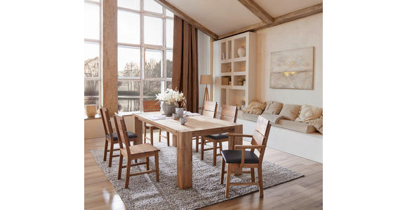 ESSTISCH Wildeiche massiv rechteckig Eichefarben  - Eichefarben, Design, Holz (200/100/75cm) - Linea Natura