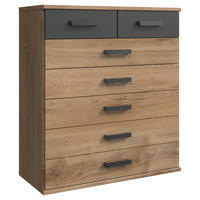 BYRÅ 91/103/40 cm  - Plankeneiche/grafitfärgad, Trend, trämaterial/plast (91/103/40cm) - Carryhome
