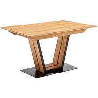 ESSTISCH in Holz, Metall 160/90/76 cm  - Wildeiche/Schwarz, Design, Holz/Metall (160/90/76cm) - Venda