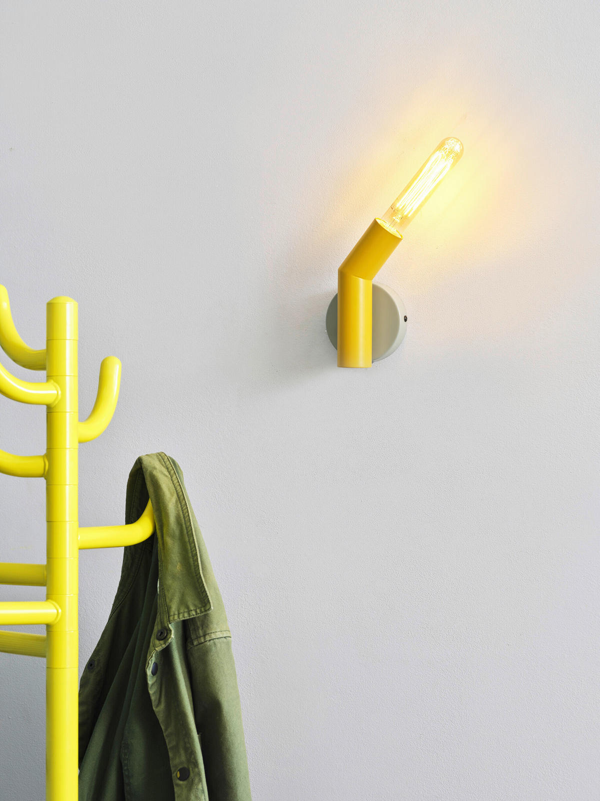 WANDLEUCHTE 10.8/7.7/18.3 cm   - Gelb, Design, Metall (10.8/7.7/18.3cm) - Osram
