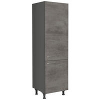 GERÄTEUMBAUSCHRANK 60/216,6/58 cm  Schieferfarben  - Schieferfarben/Edelstahlfarben, Modern, Holzwerkstoff/Metall (60/216,6/58cm) - Nobilia