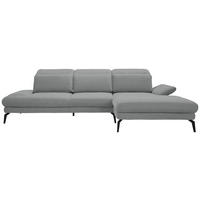 ECKSOFA in Webstoff Hellgrau  289/180 cm  - Hellgrau/Schwarz, Design, Textil/Metall (289/180cm) - Stylife