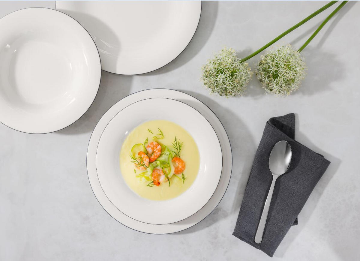 JEDILNI SERVIS  Grey Lines     12-delni   - siva/bela, Konvencionalno, keramika (6,00kg) - Villeroy & Boch